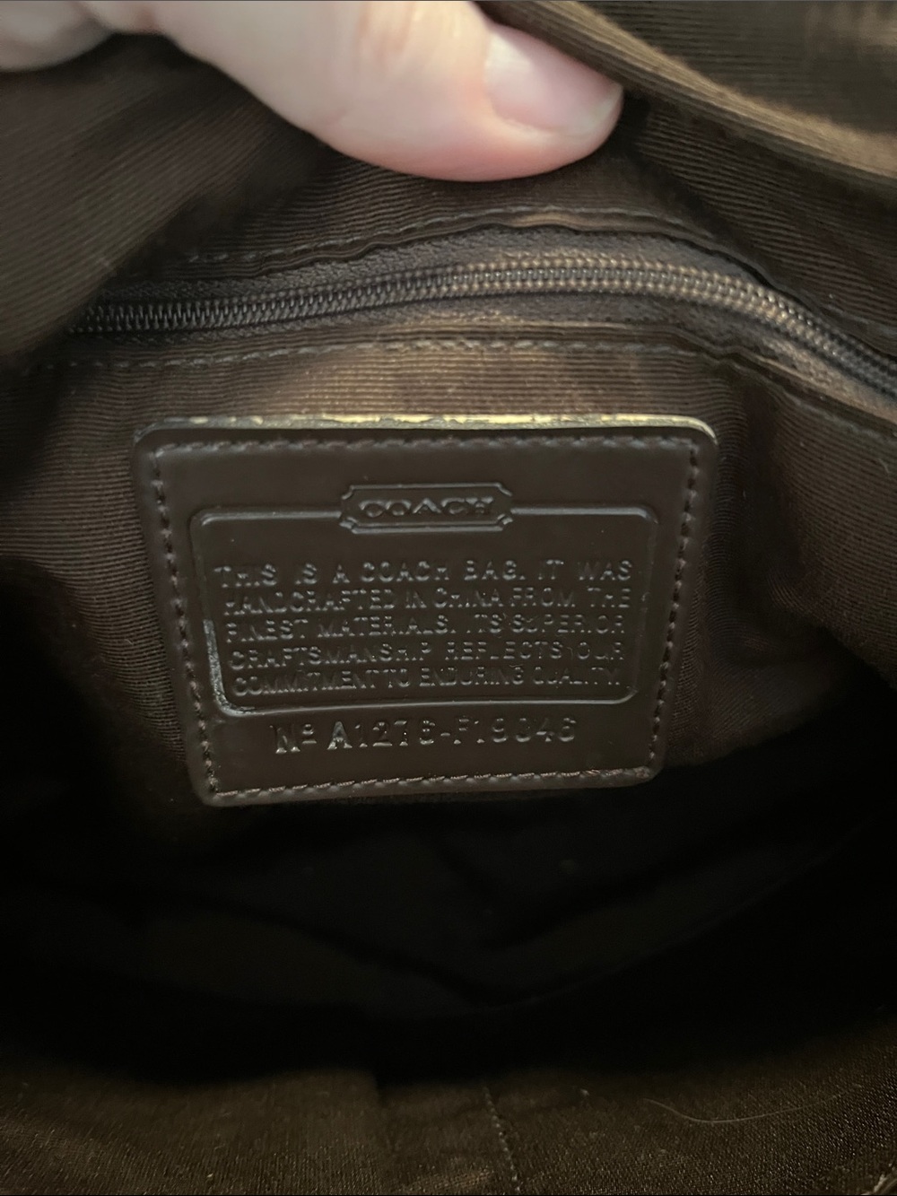 Coach Brown Signature Canvas Tote with Dark Brown Trim - Picture 2 of 4